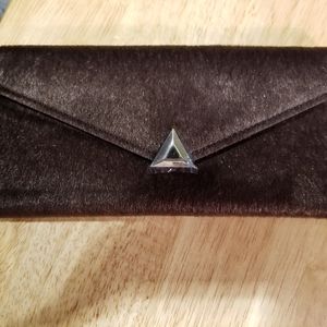 Brown faux suede wallet